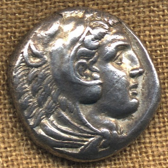 Heraklesmünze aus der Zeit von Alexander dem Großen